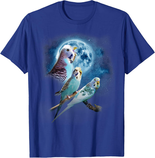 Howling at the Moon Shirt - Parakeet Shirt - Funny Budgie T-Shirt - T-Shirt | Royal