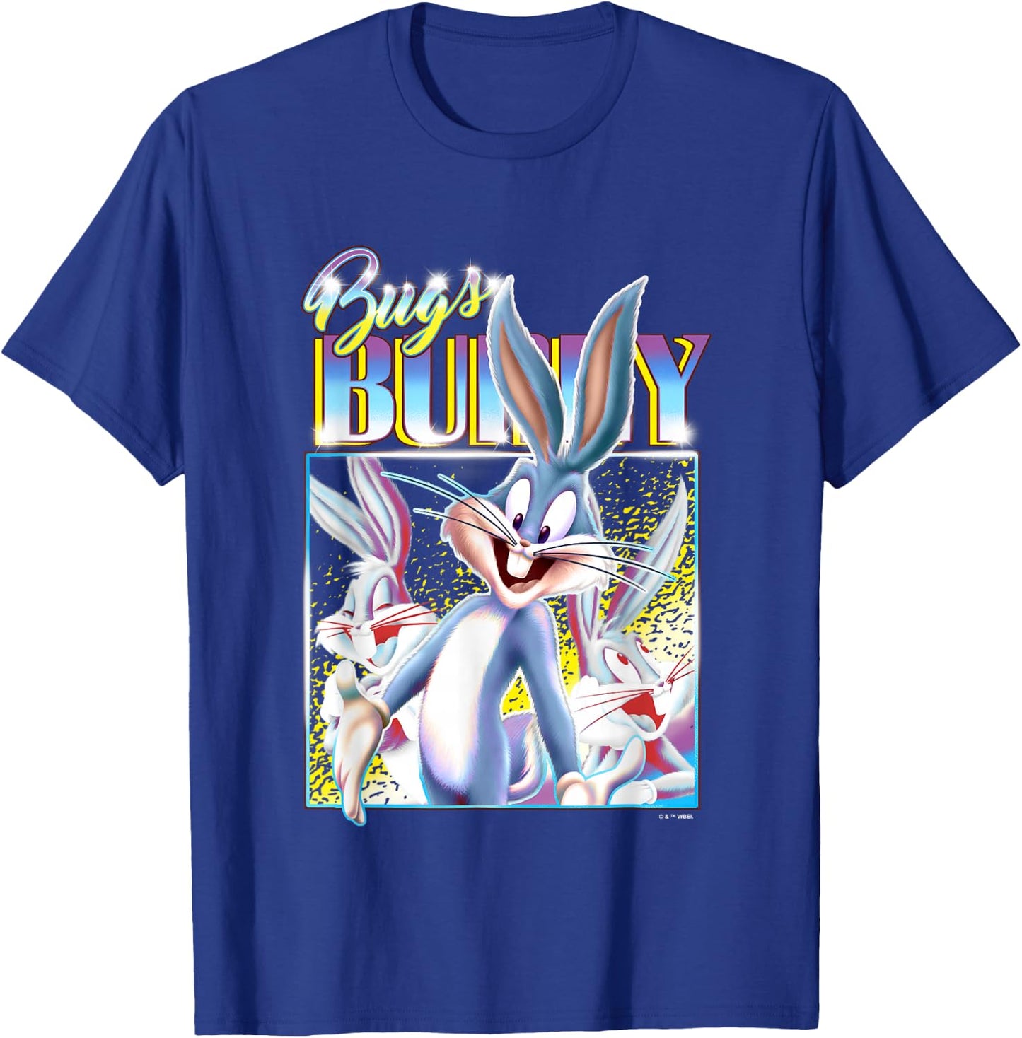 Looney Tunes Bugs Bunny Neon Lights Camera Action T-Shirt - T-Shirt | Royal