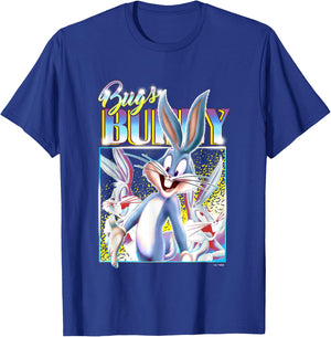 Looney Tunes Bugs Bunny Neon Lights Camera Action T-Shirt - T-Shirt | Royal