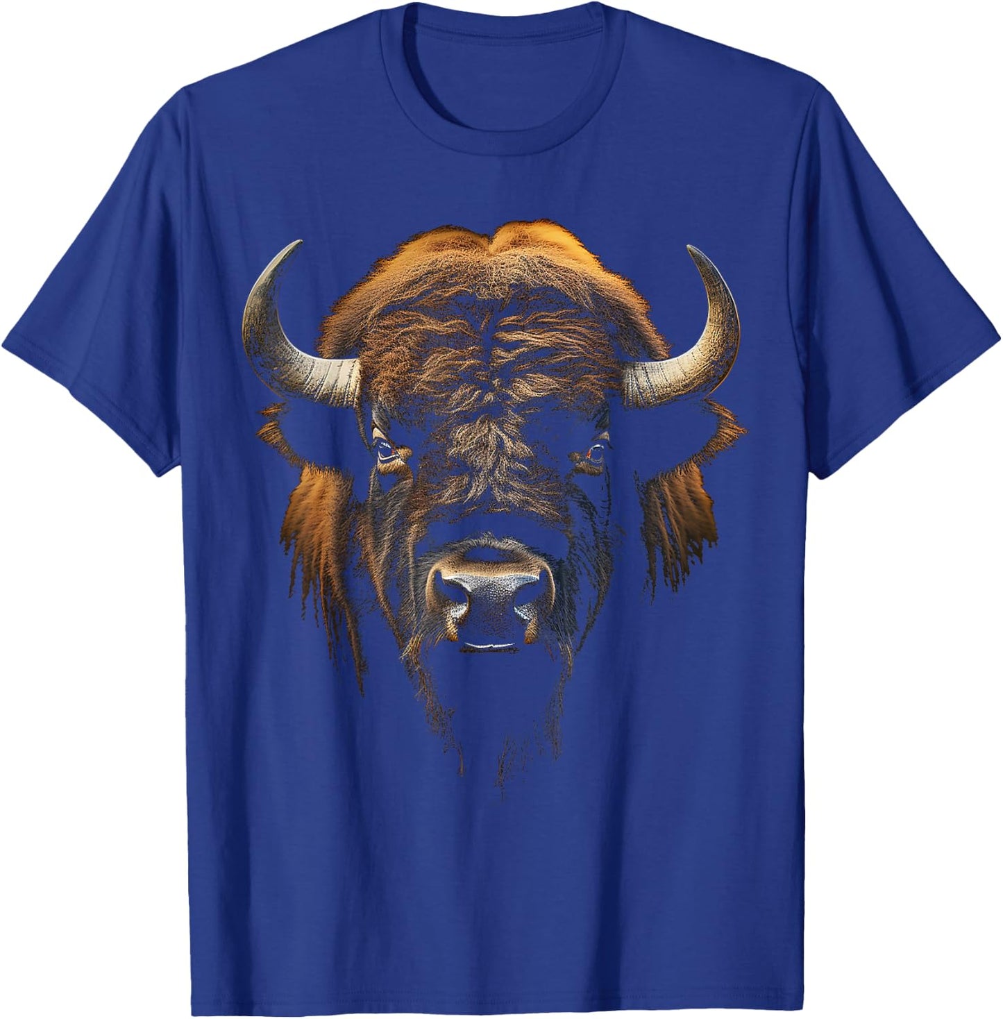 Bison Portrait Tier Zoo Kunst Bison T-Shirt - T-Shirt | Royal