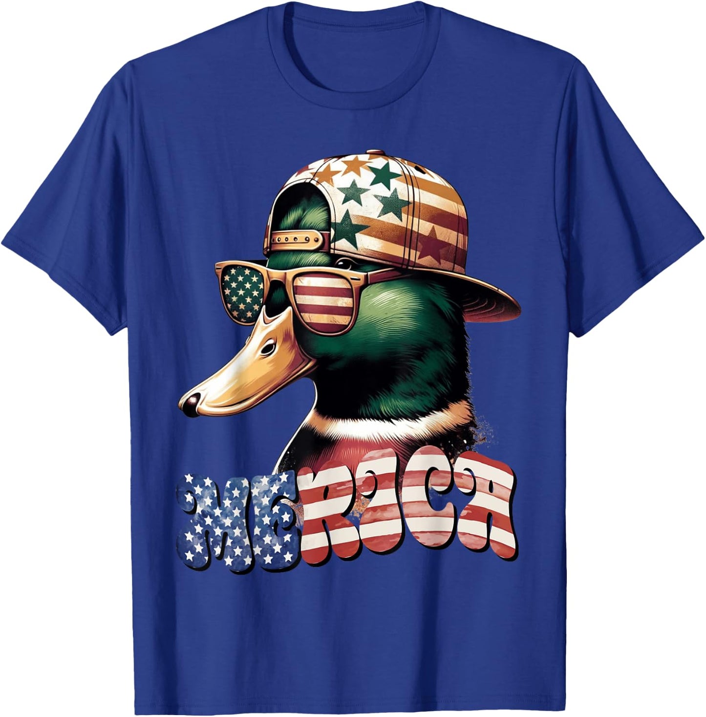 Funny America Duck 4th of July T-Shirt - T-Shirt | Royal