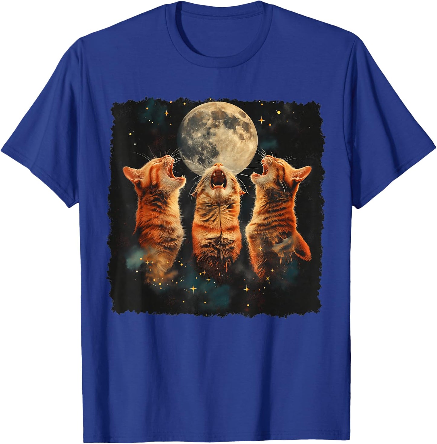 Orange Cat Tabby Cat Howling Moon T-Shirt - T-Shirt | Royal