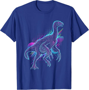 Therizinosaurus Dinosaur Synthwave T-Shirt - T-Shirt | Royal