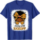 Classy Until Kickoff Messy bun Football for Black Women mom T-Shirt - T-Shirt | Royal