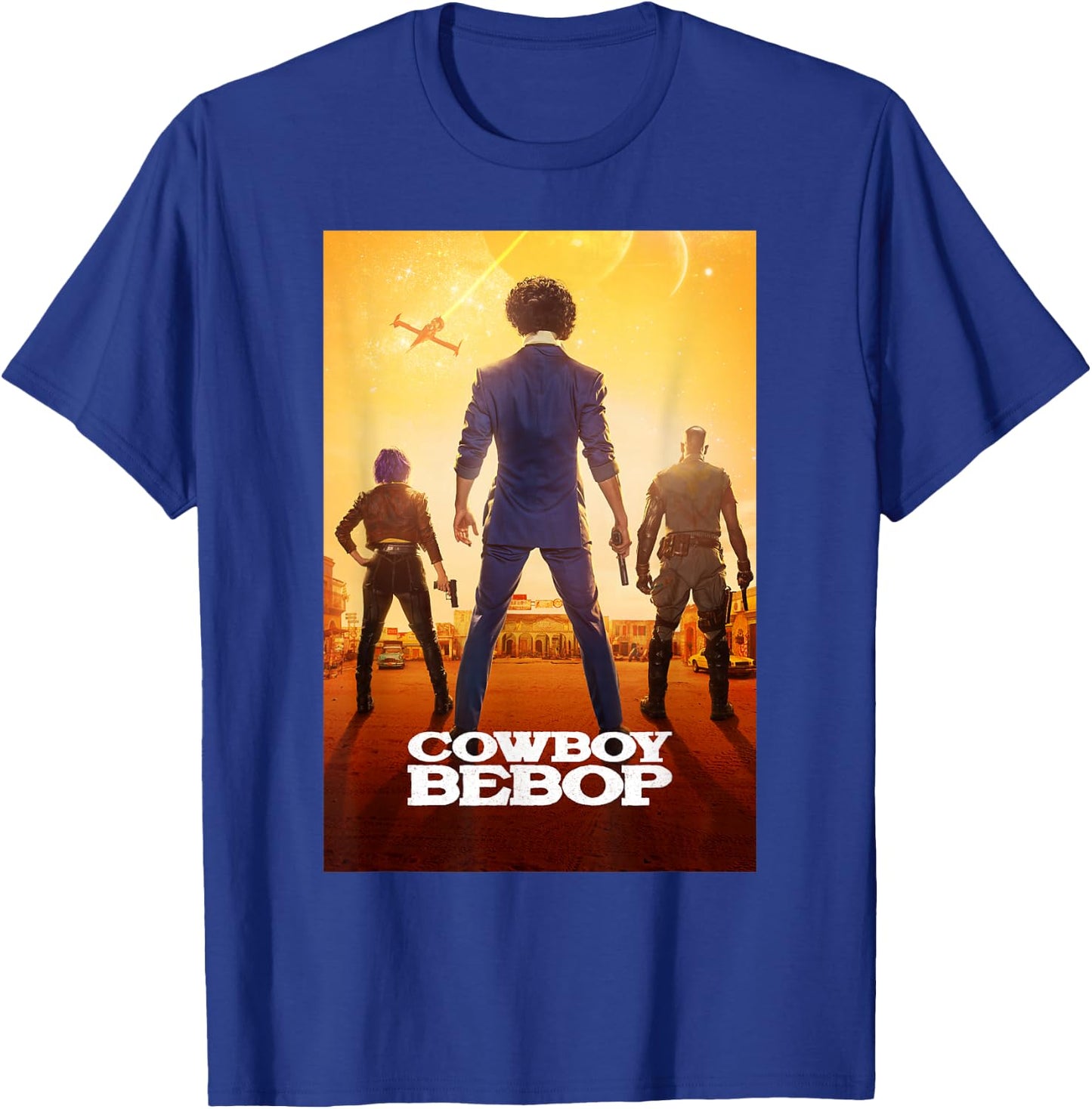 Cowboy Bebop Trio Chase Poster T-Shirt - T-Shirt | Royal