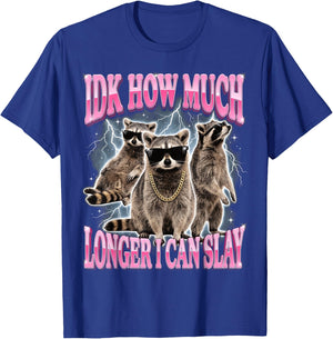 IDK How Much Longer I Can Slay Raccoon T-Shirt - T-Shirt | Royal