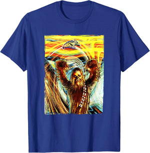 Star Wars Chewbacca Millennium Falcon The Scream Art Poster T-Shirt - T-Shirt | Royal