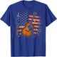 Patriotic Acoustic Guitar with American Flag Design T-Shirt - T-Shirt | Royal