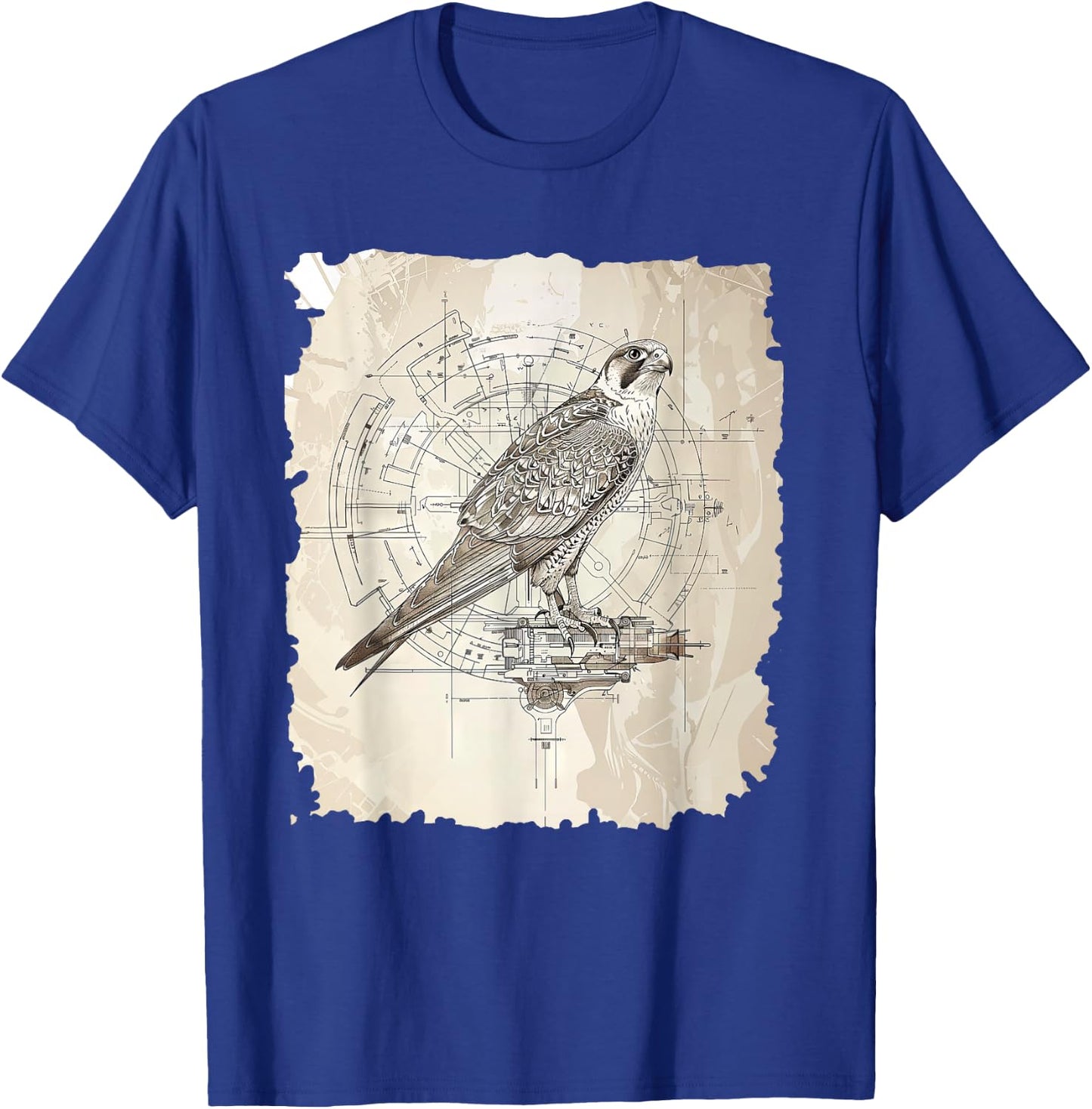 Precision Peregrine Falcon Illustration T-Shirt - T-Shirt | Royal