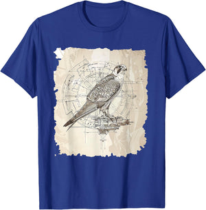 Precision Peregrine Falcon Illustration T-Shirt - T-Shirt | Royal