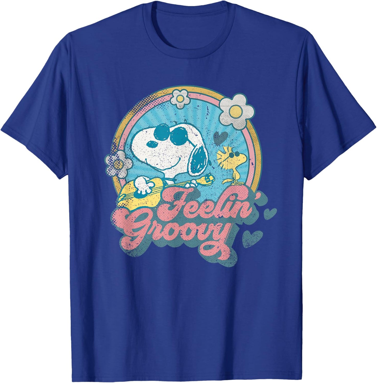 Peanuts Groovy Vibes Snoopy Woodstock Feeling Retro Festival T-Shirt - T-Shirt | Royal