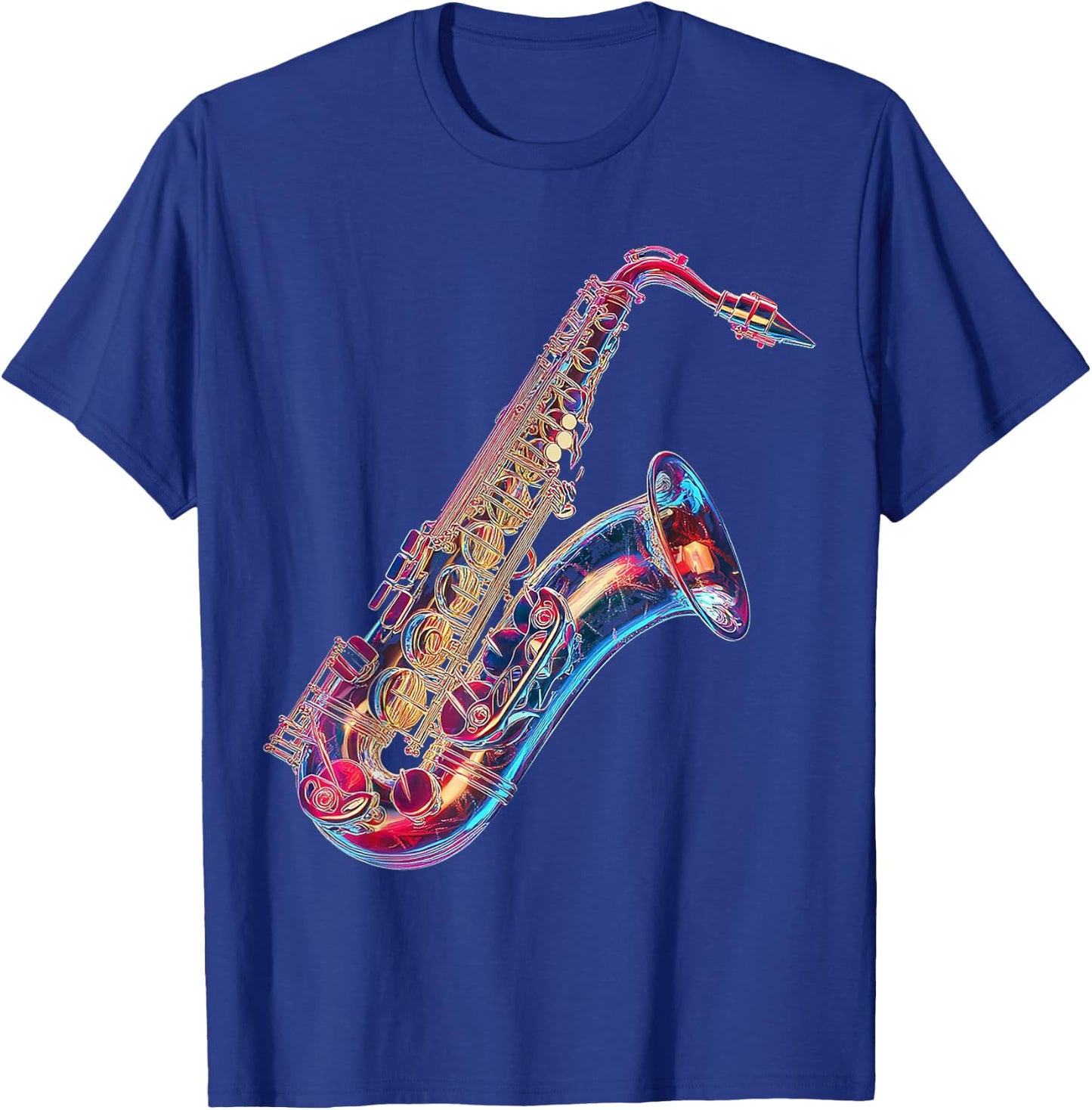 Saxophone Music Instrument Graphic Artwork Saxophone T-Shirt - T-Shirt | Royal