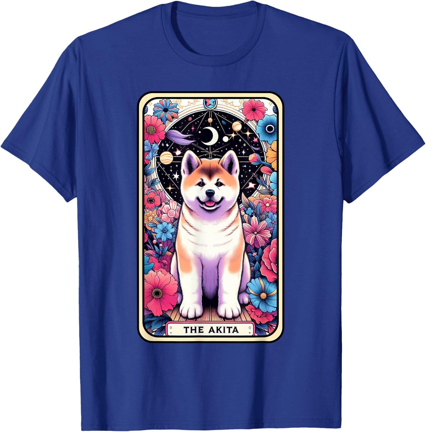 Akita Carte de tarot pour chien Motif étoile et lune T-Shirt - T-Shirt | Royal