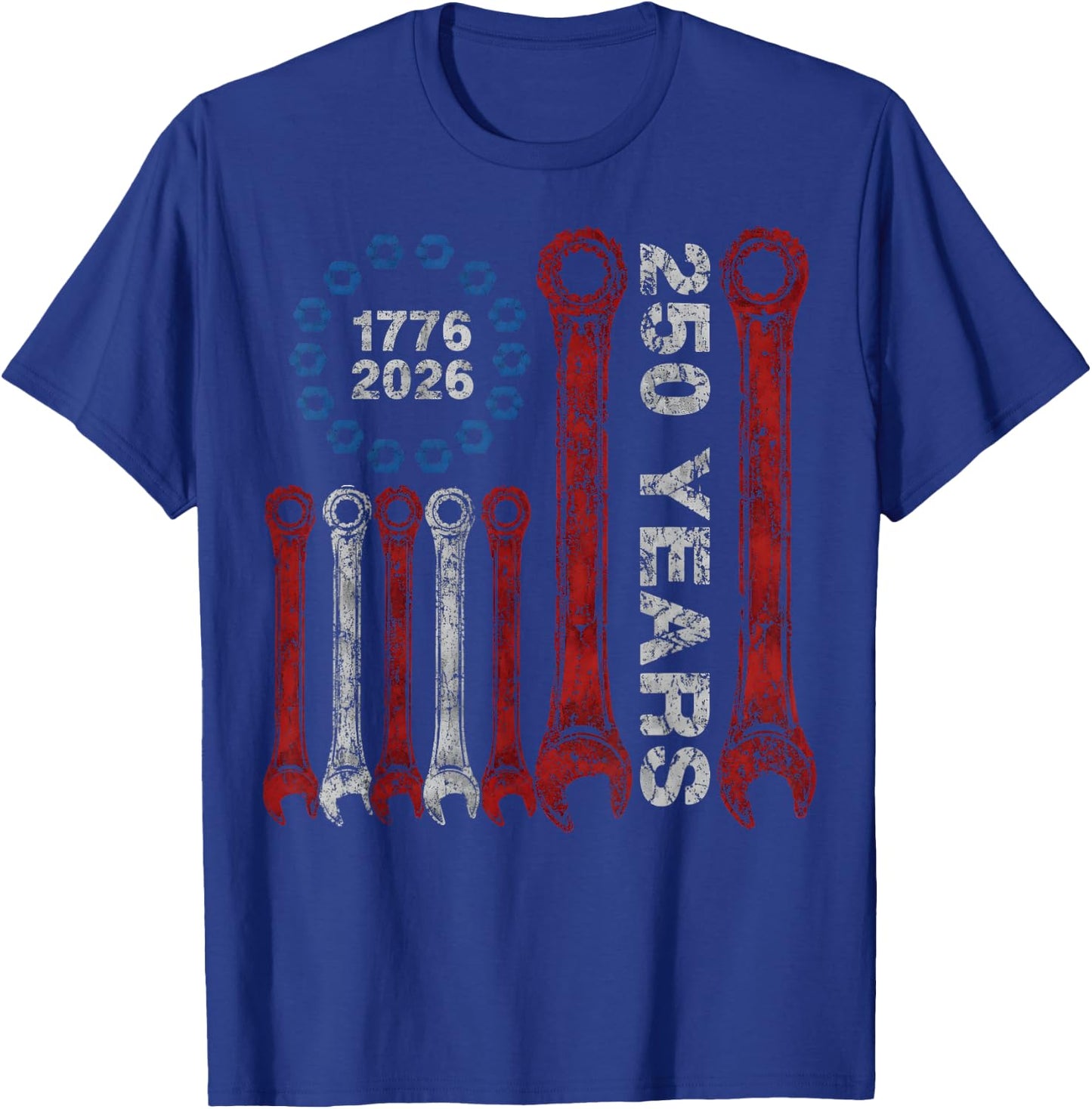 250 Years America Anniversary 250th Mechanic Cars 1776 2026 T-Shirt - T-Shirt | Royal