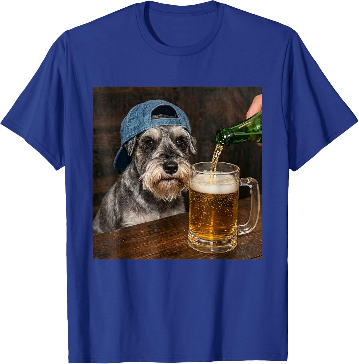 Schnauzer Drinking Beer Funny Miniature Schnauzer Dog Meme T-Shirt - T-Shirt | Royal
