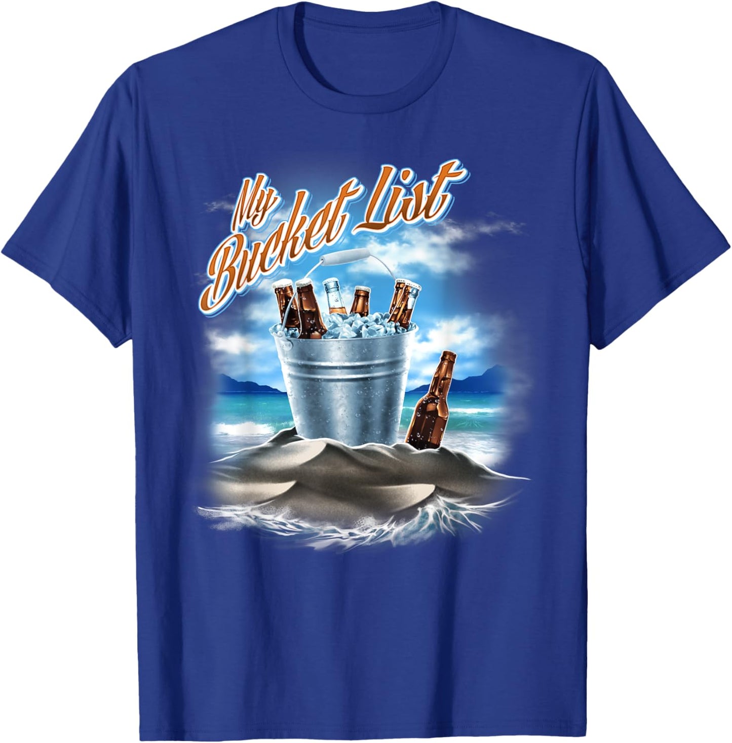My Bucket List Beer Bottle Beach Vacation Men Women T-Shirt - T-Shirt | Royal