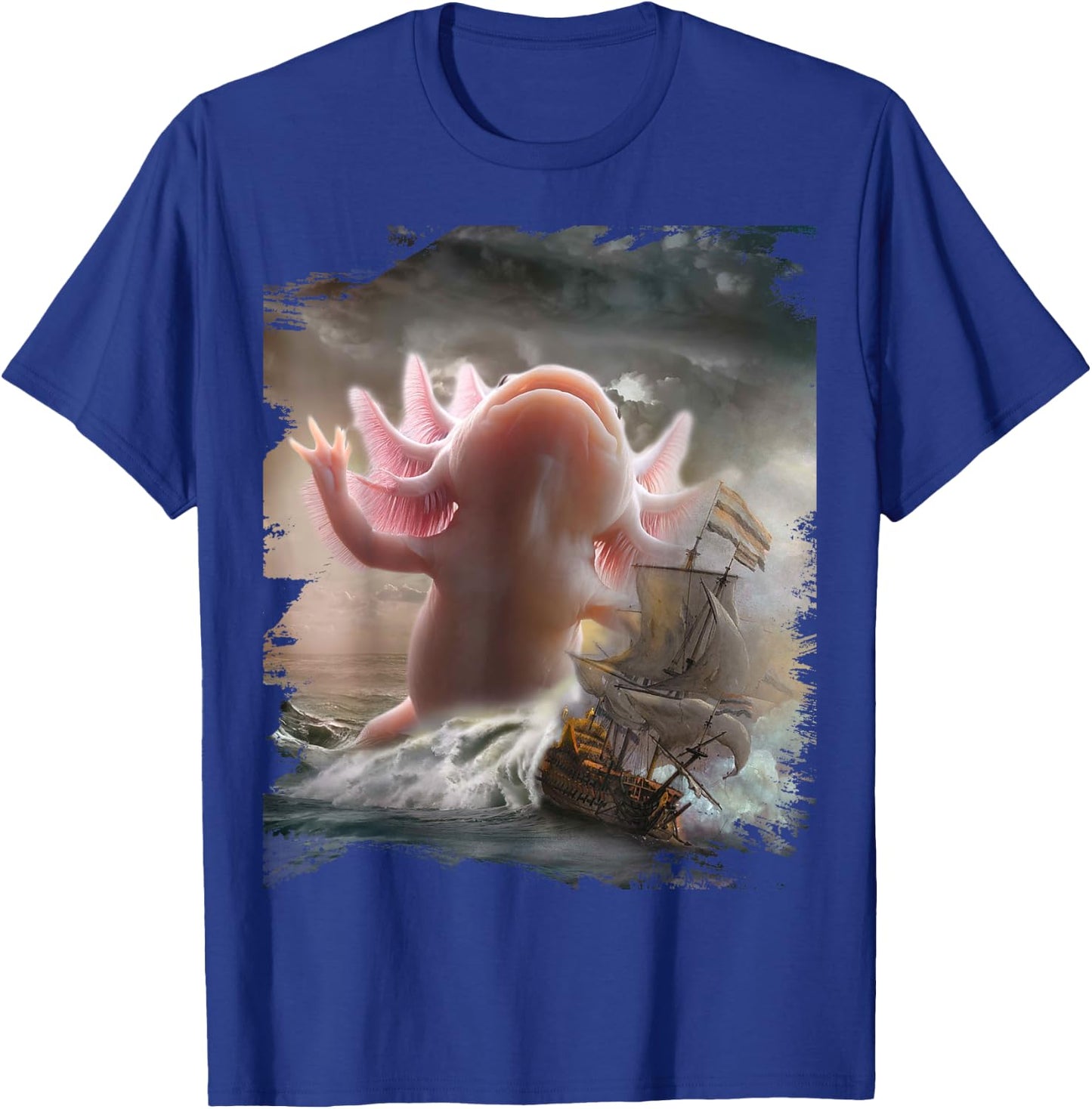 Giant Axolotl Sea Monster Kraxolotl T-Shirt - T-Shirt | Royal
