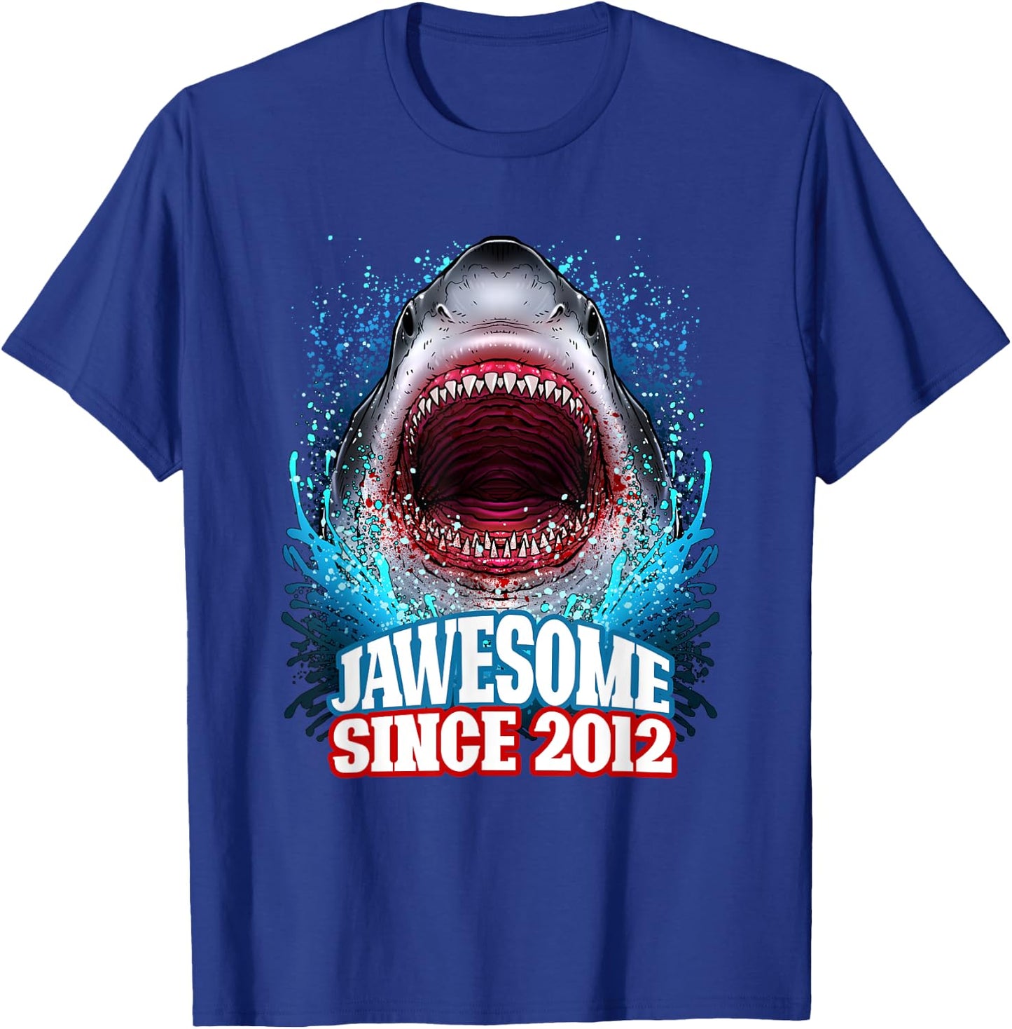 13th Birthday Jawesome Since 2012 Shark 13 Years Old T-Shirt - T-Shirt | Royal