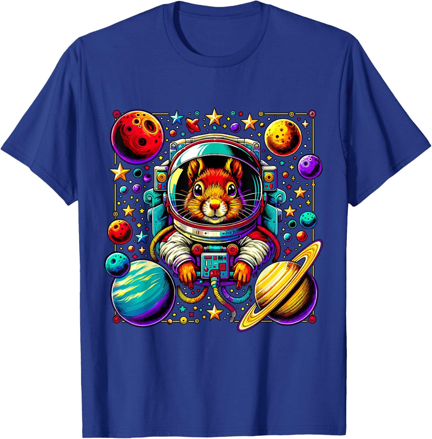 Astronaut Squirrel Space T-Shirt - T-Shirt | Royal