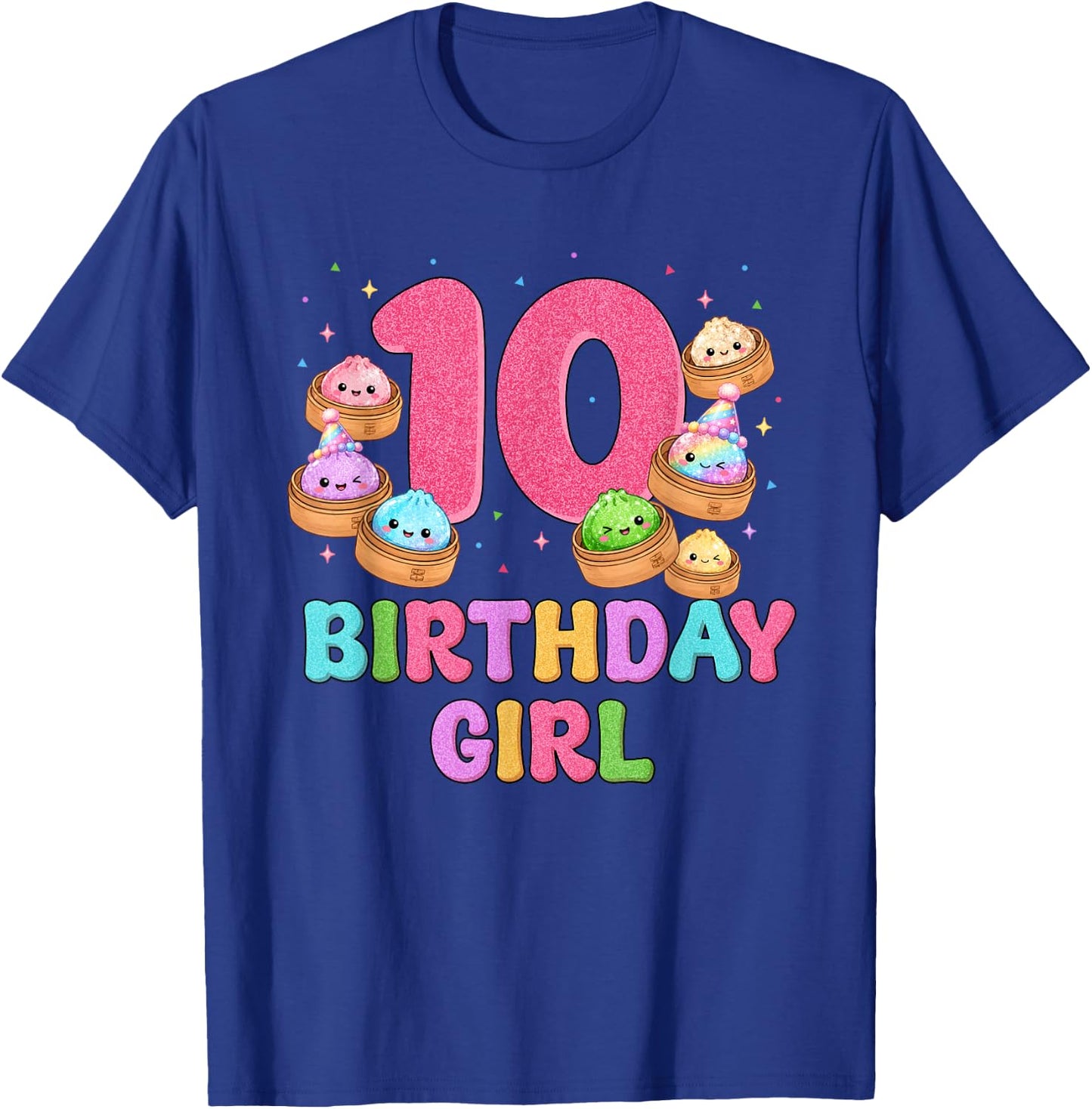 10th Birthday Girl Squishy Dumpling Funny Birthday Party T-Shirt - T-Shirt | Royal