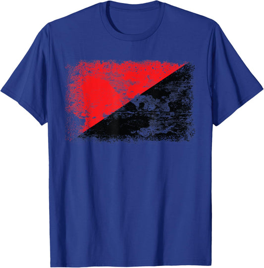 Red Black Anarchy Flag | Anarchist Flag T-Shirt - T-Shirt | Royal