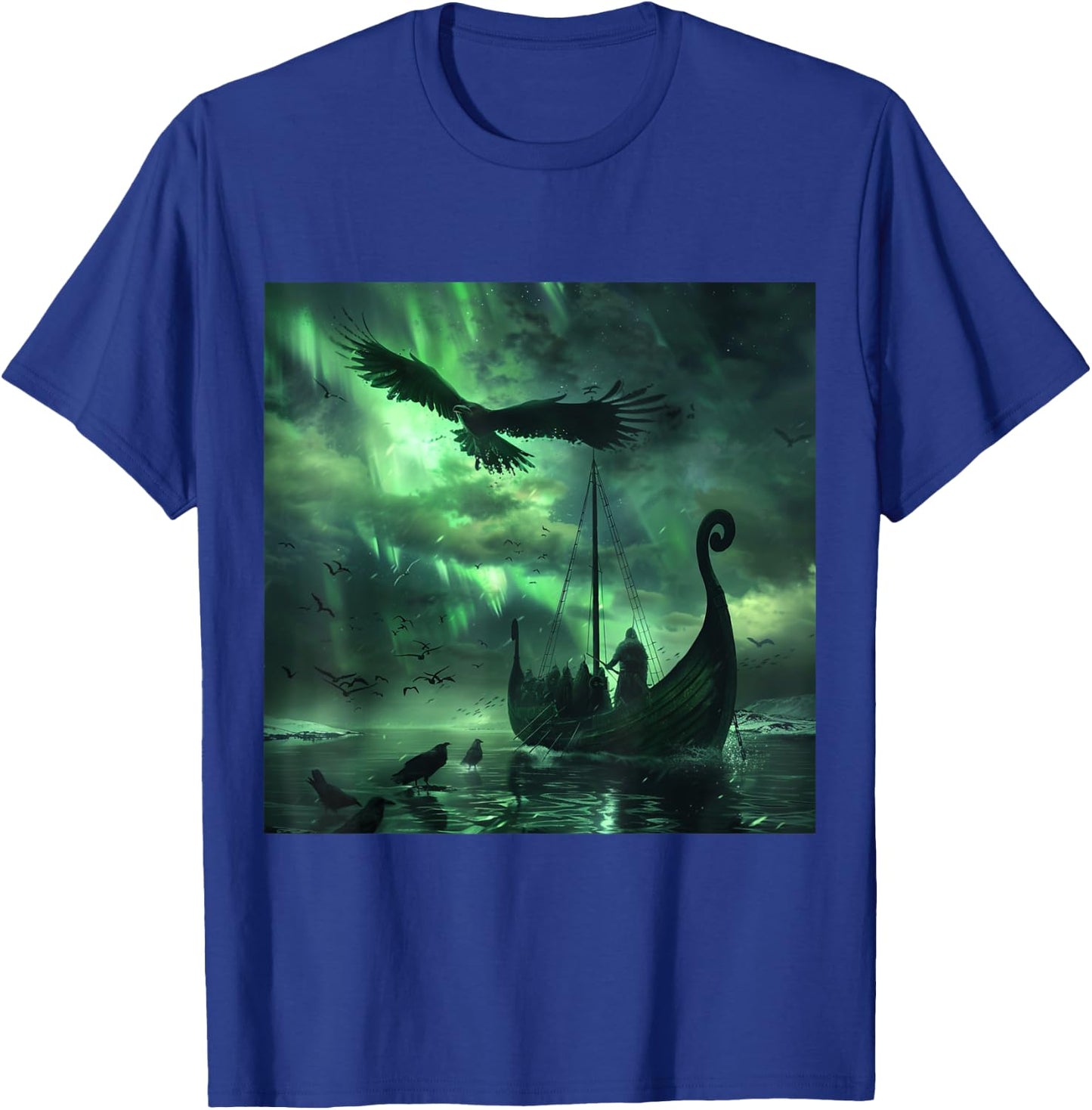 Viking Hugin & Munin Floki Valhalla Viking Ship T-Shirt - T-Shirt | Royal