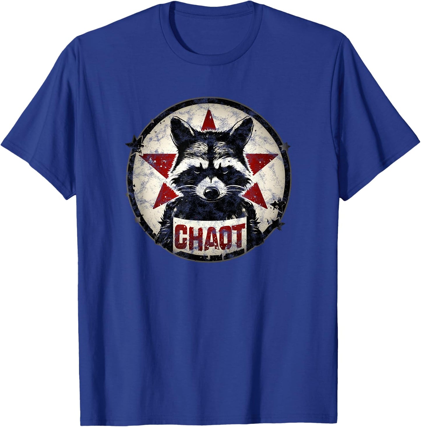 Raccoon Chaos Anarchy Star Fighter Revolution Vintage , black T-Shirt - T-Shirt | Royal