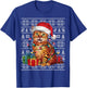 Xmas Sweater Style Ugly Santa Hat Bengal Cat Christmas Women Kids T-Shirt - T-Shirt | Royal