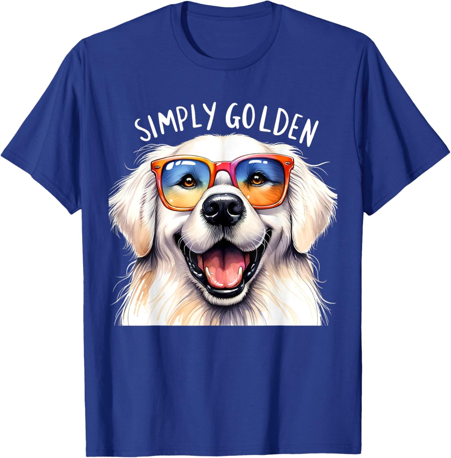 White English Cream Golden Retriever Cute Dog Simply Golden Men Women Girls Kids T-Shirt - T-Shirt | Royal