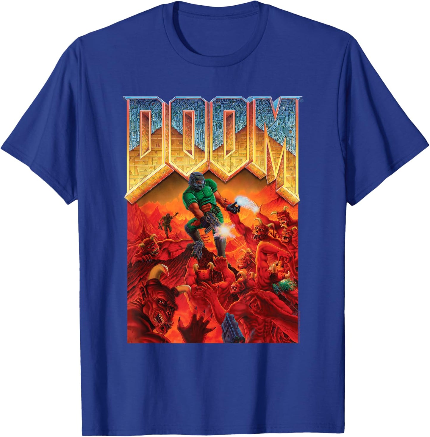 Ripple Junction x DOOM 1993 Video Game Cover Art , black T-Shirt - T-Shirt | Royal