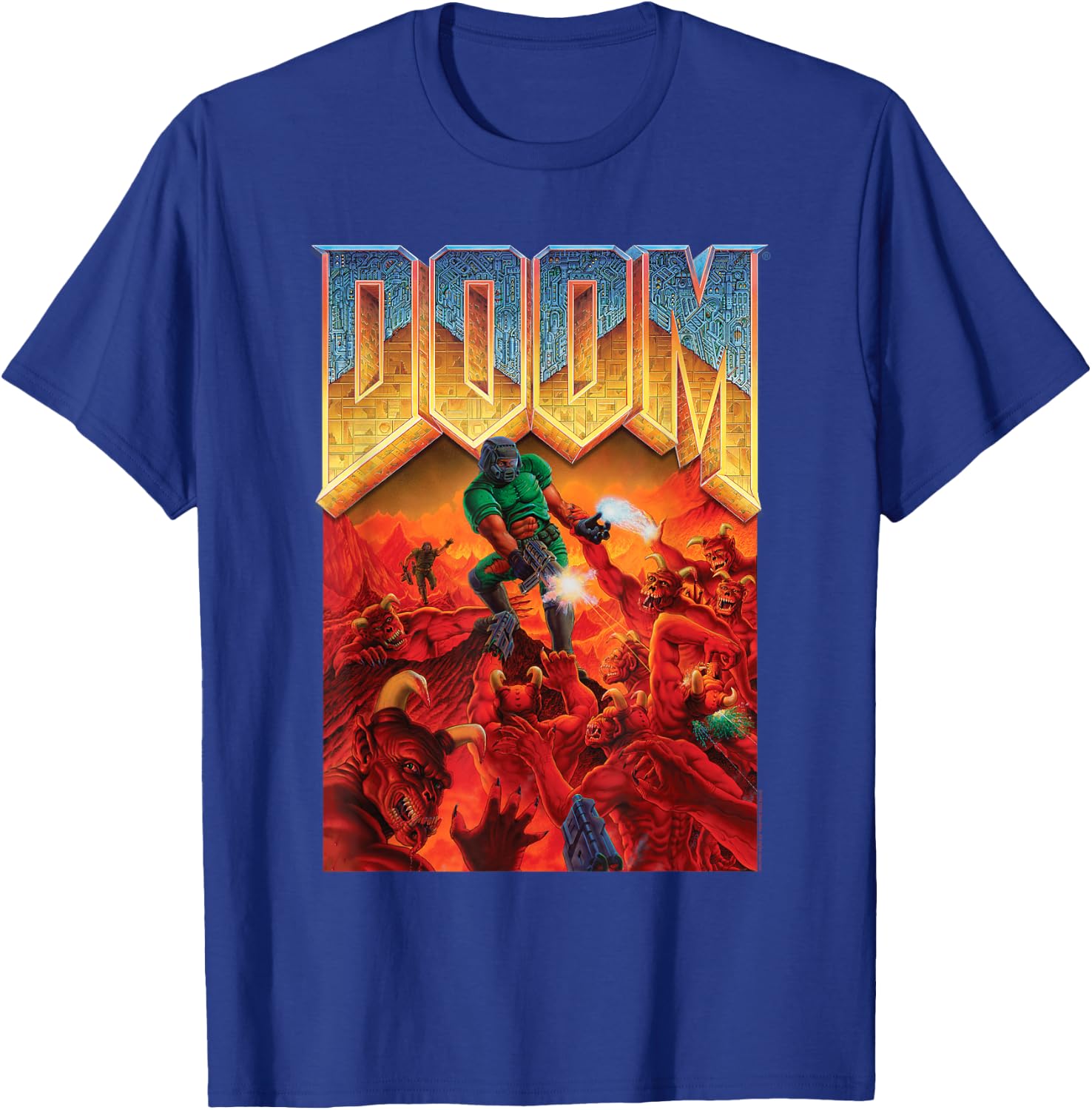 Ripple Junction x DOOM 1993 Video Game Cover Art , black T-Shirt - T-Shirt | Royal