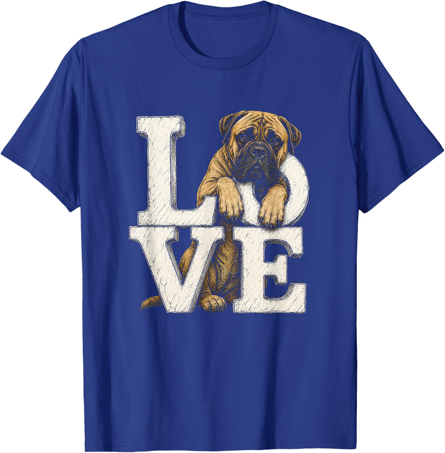 Bullmastiff Love Artwork Design T-Shirt - T-Shirt | Royal