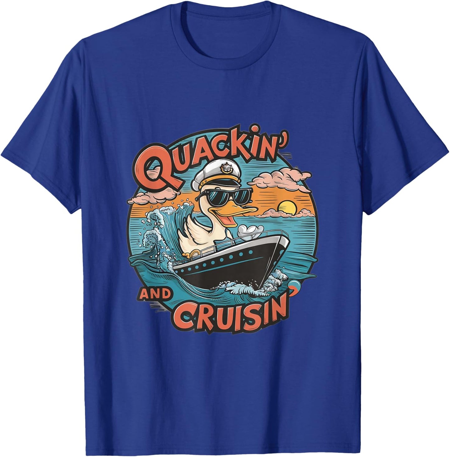 Funny Duck Hunting Hiding, cruise duck hunter, cruise ship T-Shirt - T-Shirt | Royal