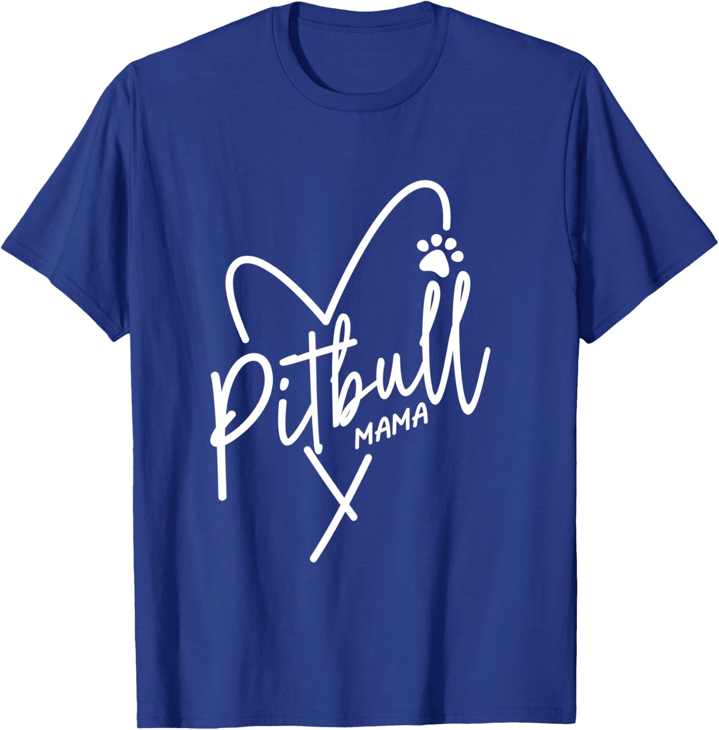 Pitbull Mom Heart Pit Bull Mama Dog Lover Pittie T-Shirt - T-Shirt | Royal