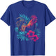 Chicken Hawaiian Flowers Rooster Kauai Hawaii Vintage T-Shirt - T-Shirt | Royal