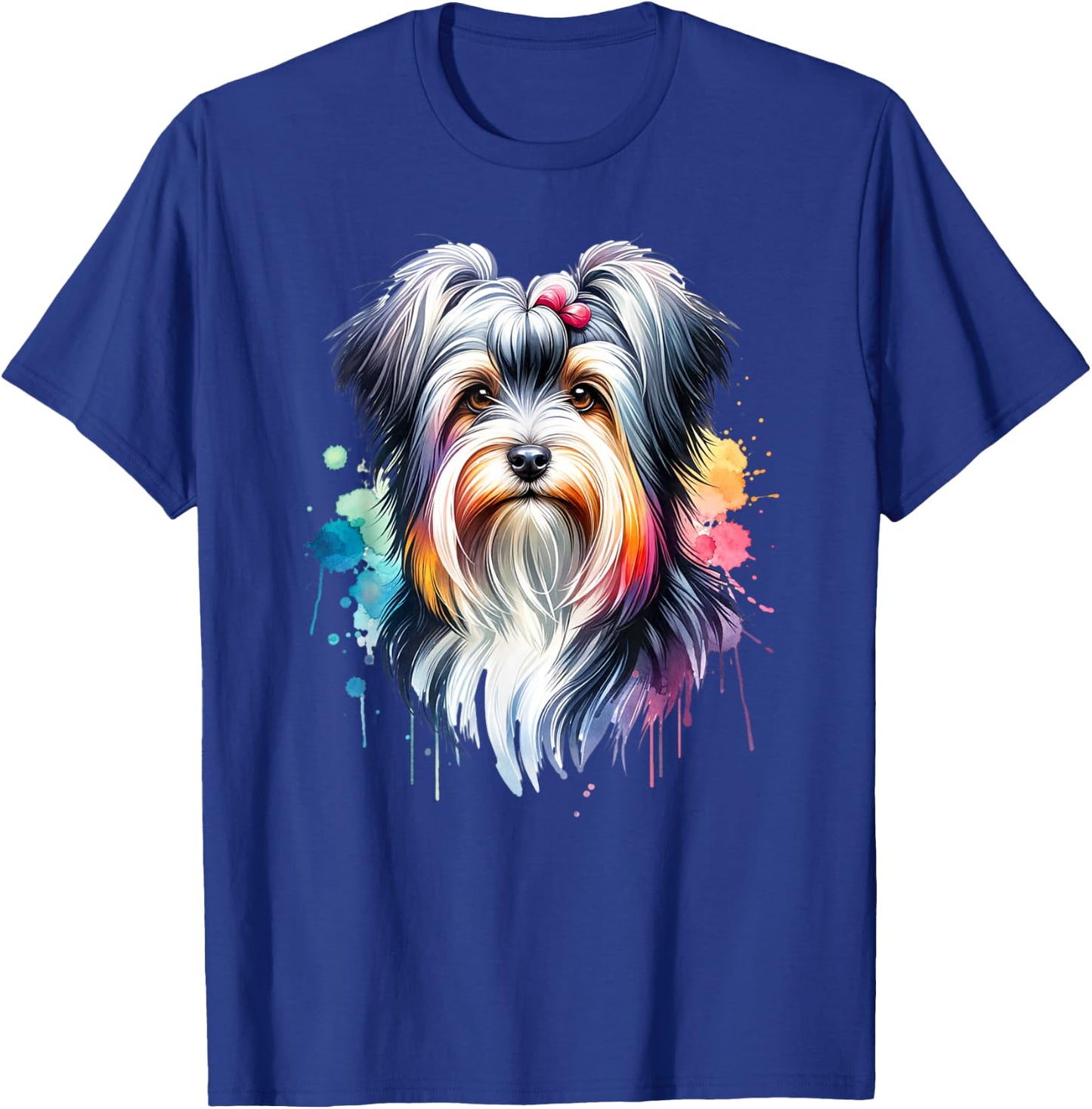 Biewer Terrier Dog Artwork T-Shirt - T-Shirt | Royal