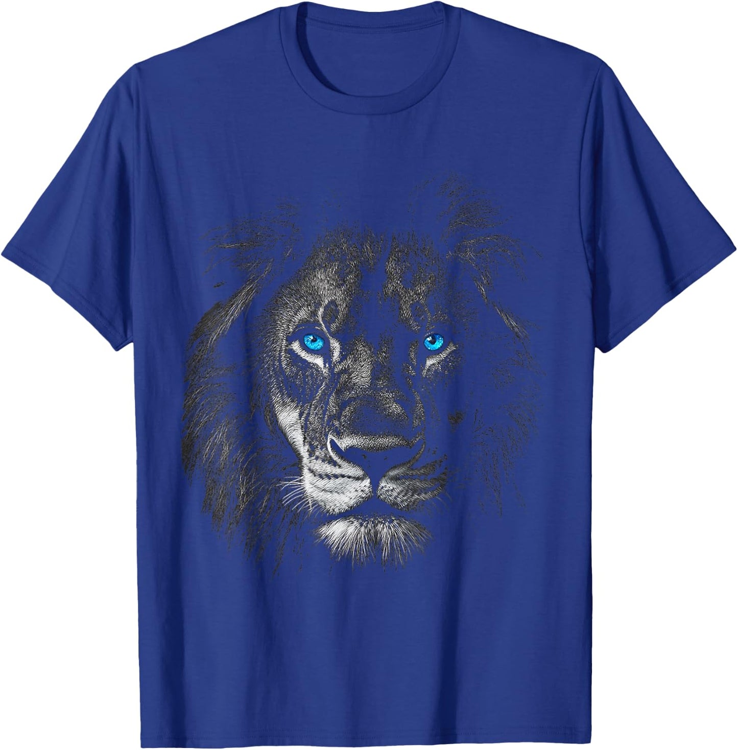 Lion Animal Motif Yeux Bleus Illustration Lion T-Shirt - T-Shirt | Royal