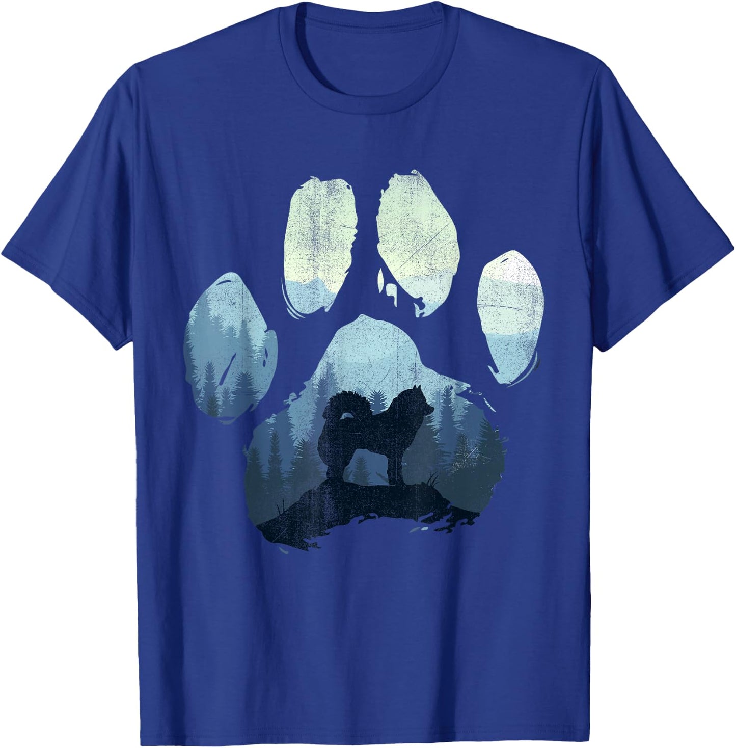 Eurasier Dog Paw Mom Dad Mountains , black T-Shirt - T-Shirt | Royal