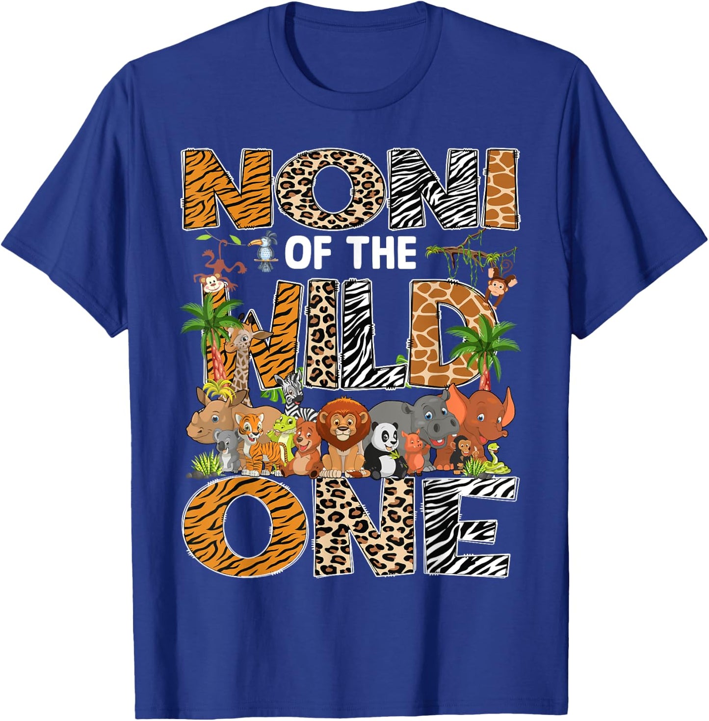 Noni Of The Wild One Safari Zoo Animal 1St Birthday T-Shirt - T-Shirt | Royal