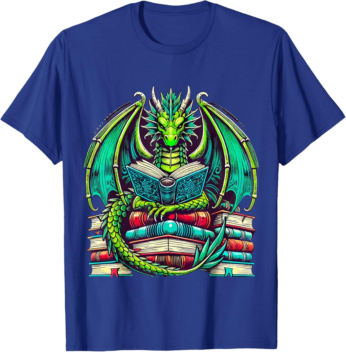 Book Dragon Reading lover T-Shirt - T-Shirt | Royal