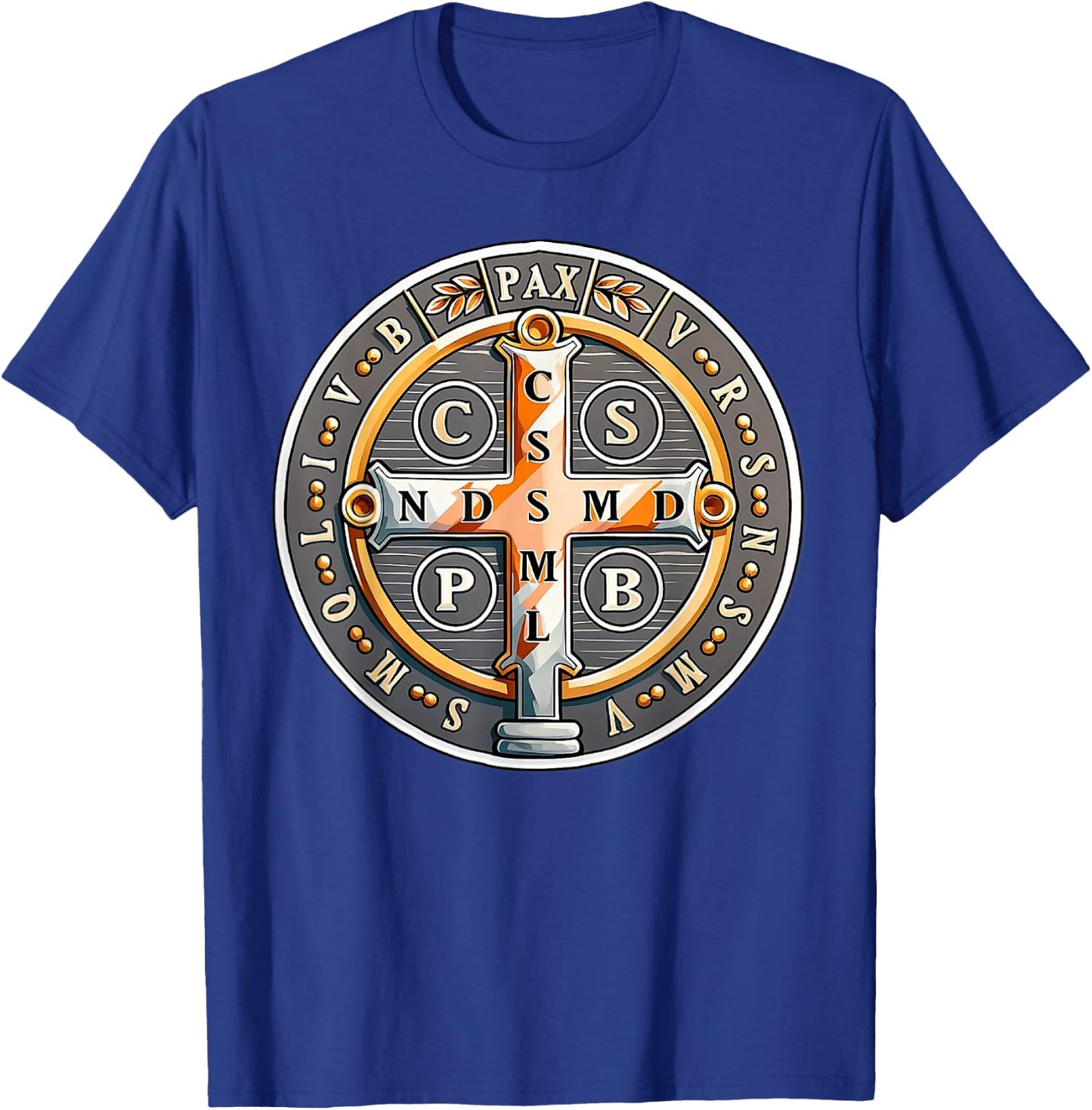 Catholic Saint Benedict Medal T-Shirt - T-Shirt | Royal