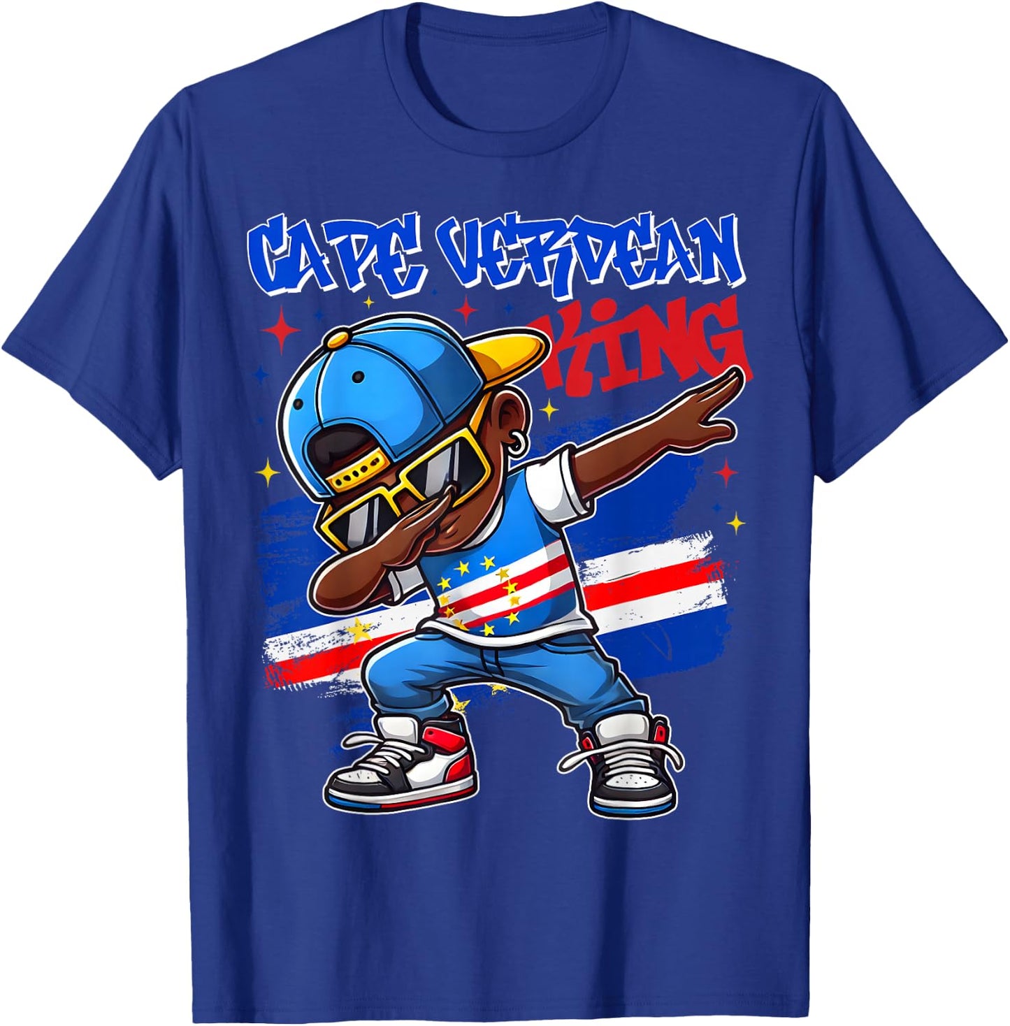 King of Cape Verde dabbing Cape Verde Flag Children's Pride , Black, S T-Shirt - T-Shirt | Royal