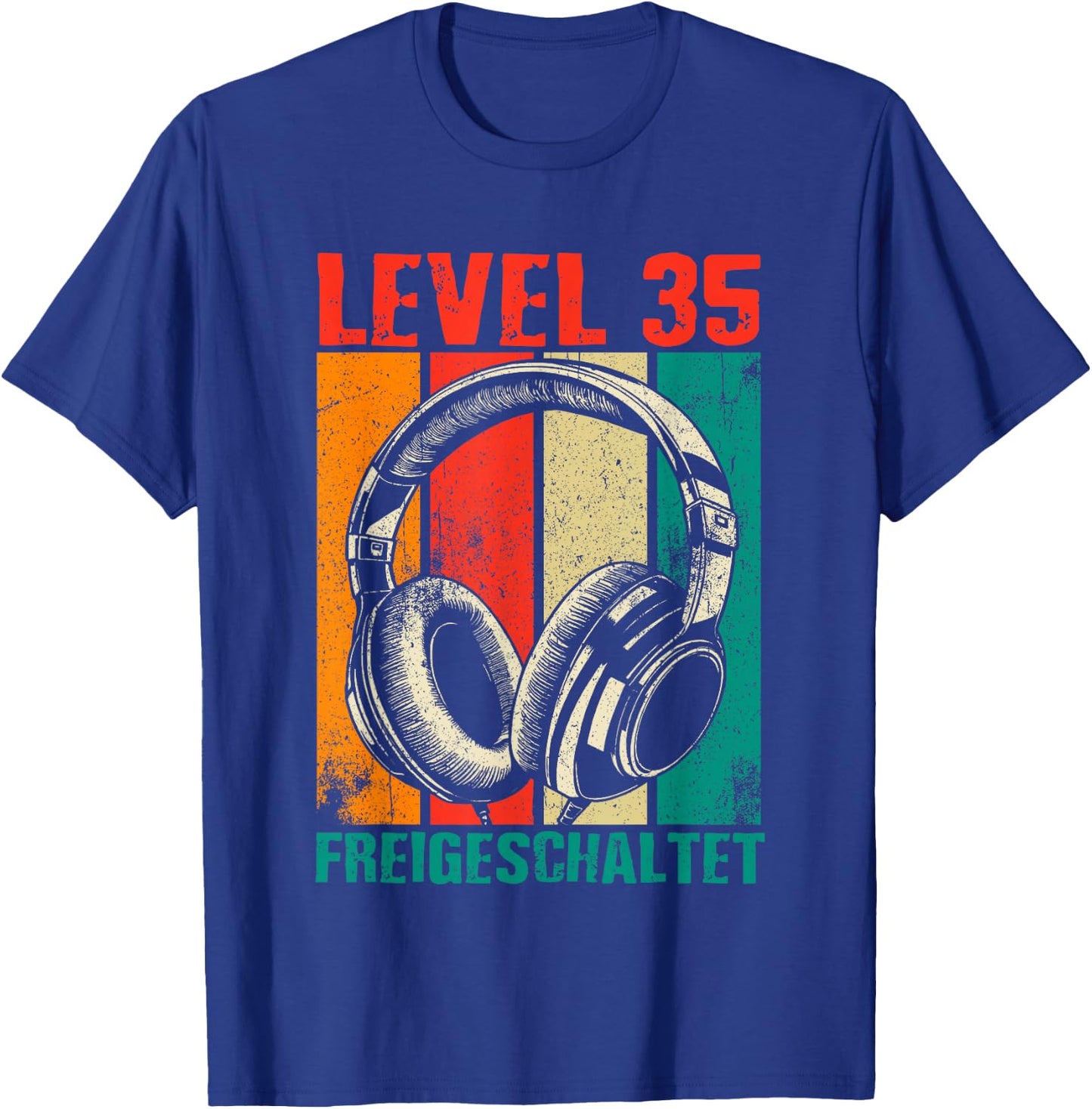 35th Birthday Men's Video Gamer Level 35 Unlocked Man , black T-Shirt - T-Shirt | Royal