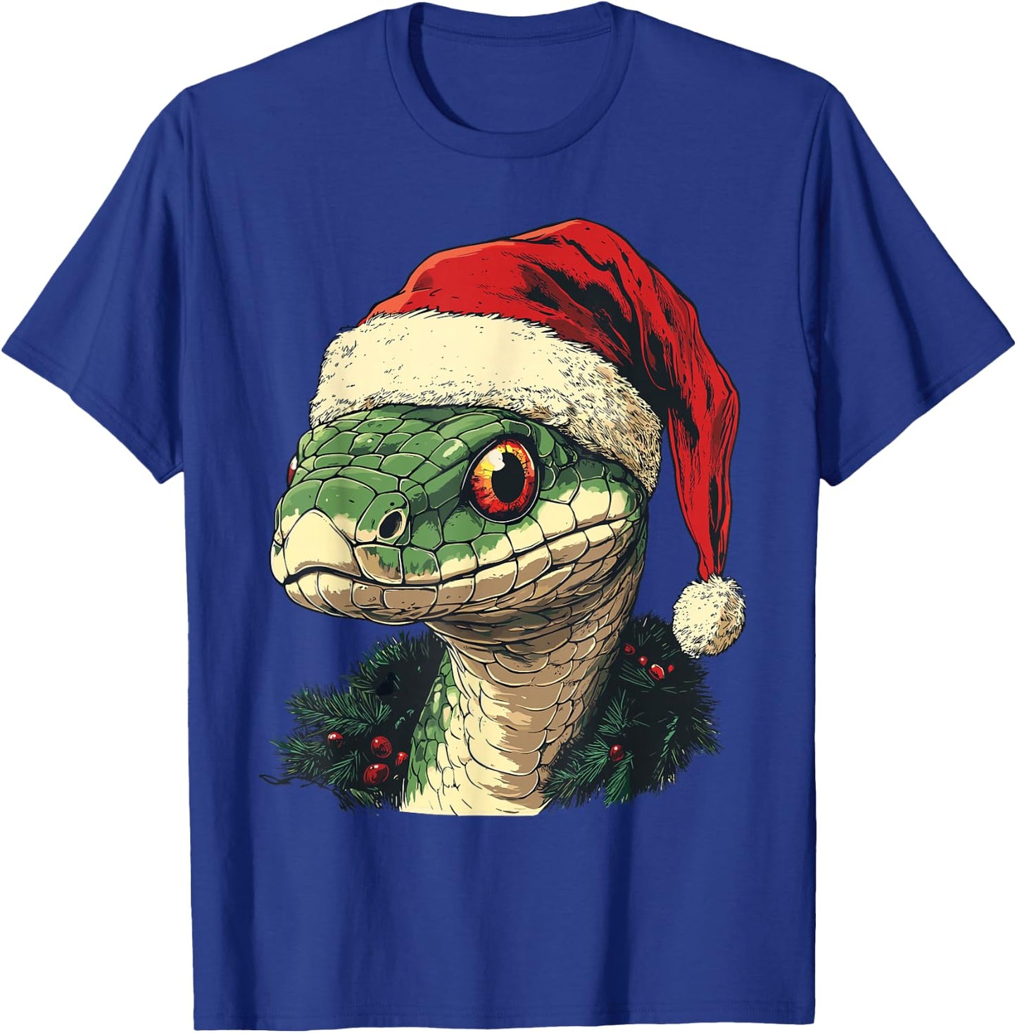 Snake Santa Hat Funny Christmas Xmas Snake Lovers Pajama T-Shirt - T-Shirt | Royal