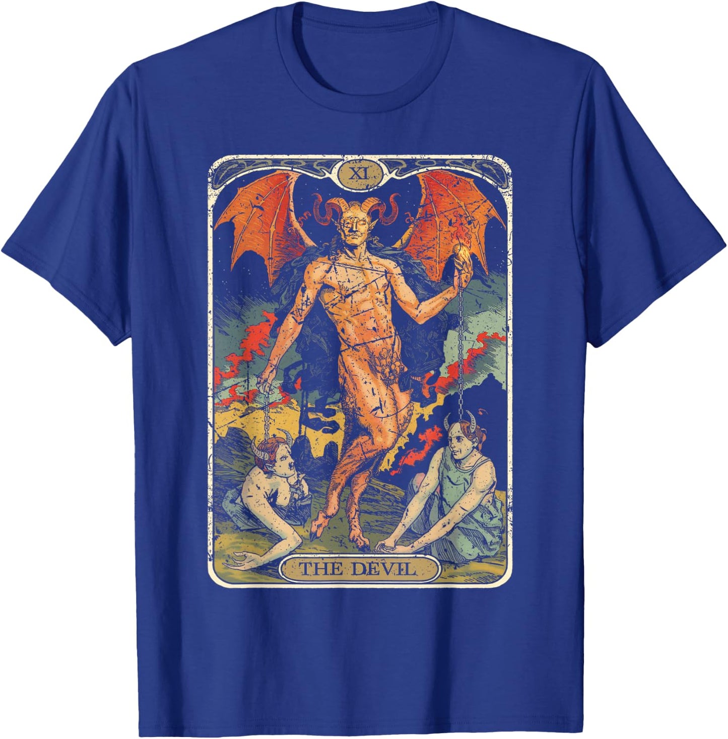 Tarot Card Vintage Devil T-Shirt - T-Shirt | Royal