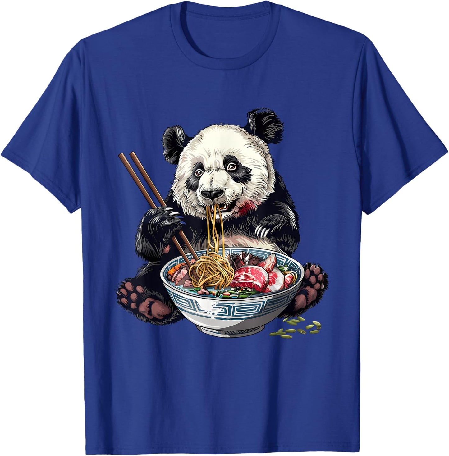 Panda Eating Ramen Noodles Ramen Noodles Panda Noodle Bowl T-Shirt - T-Shirt | Royal