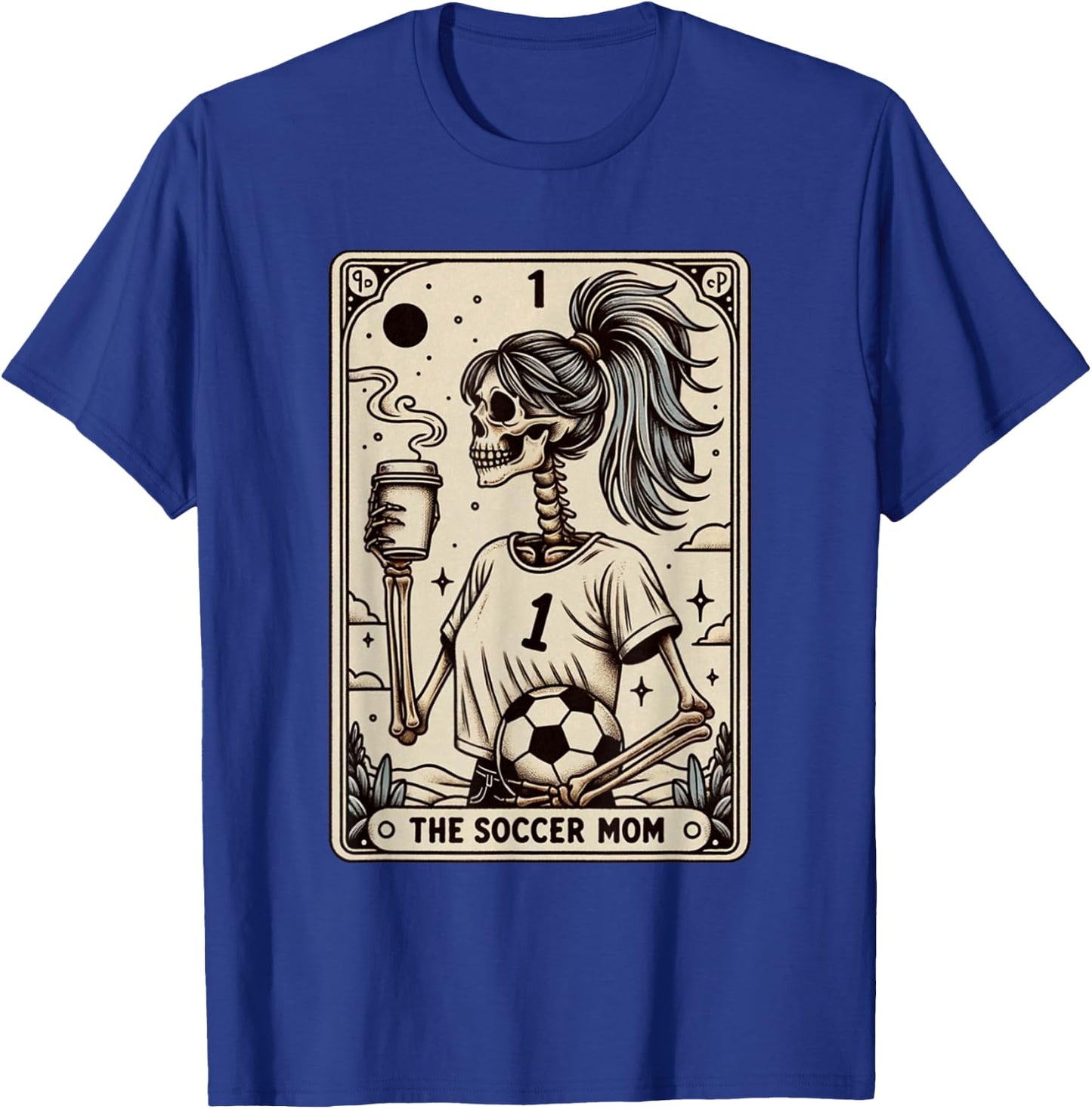 Carte de tarot de football pour maman, vintage, Halloween, Soccer Mama T-Shirt - T-Shirt | Royal