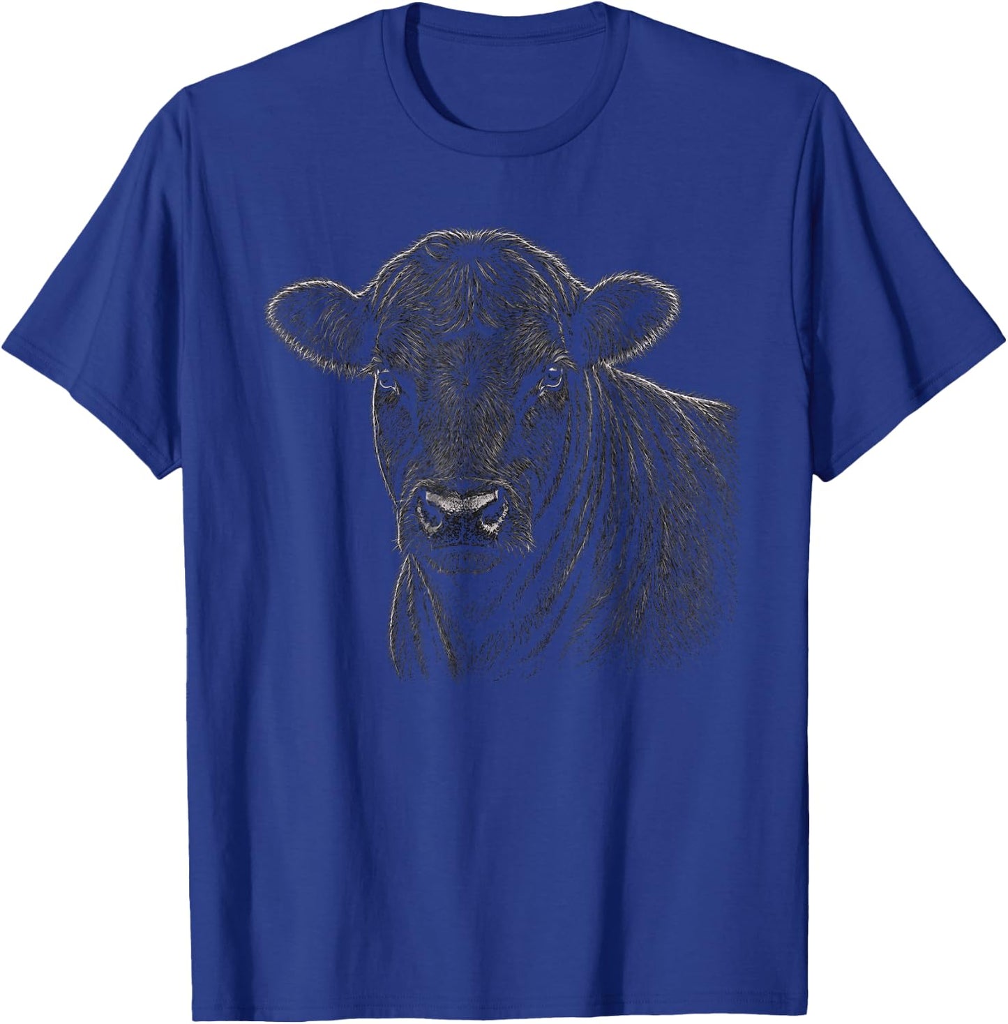 Black Angus Cow Graphic Artwork Design T-Shirt - T-Shirt | Royal