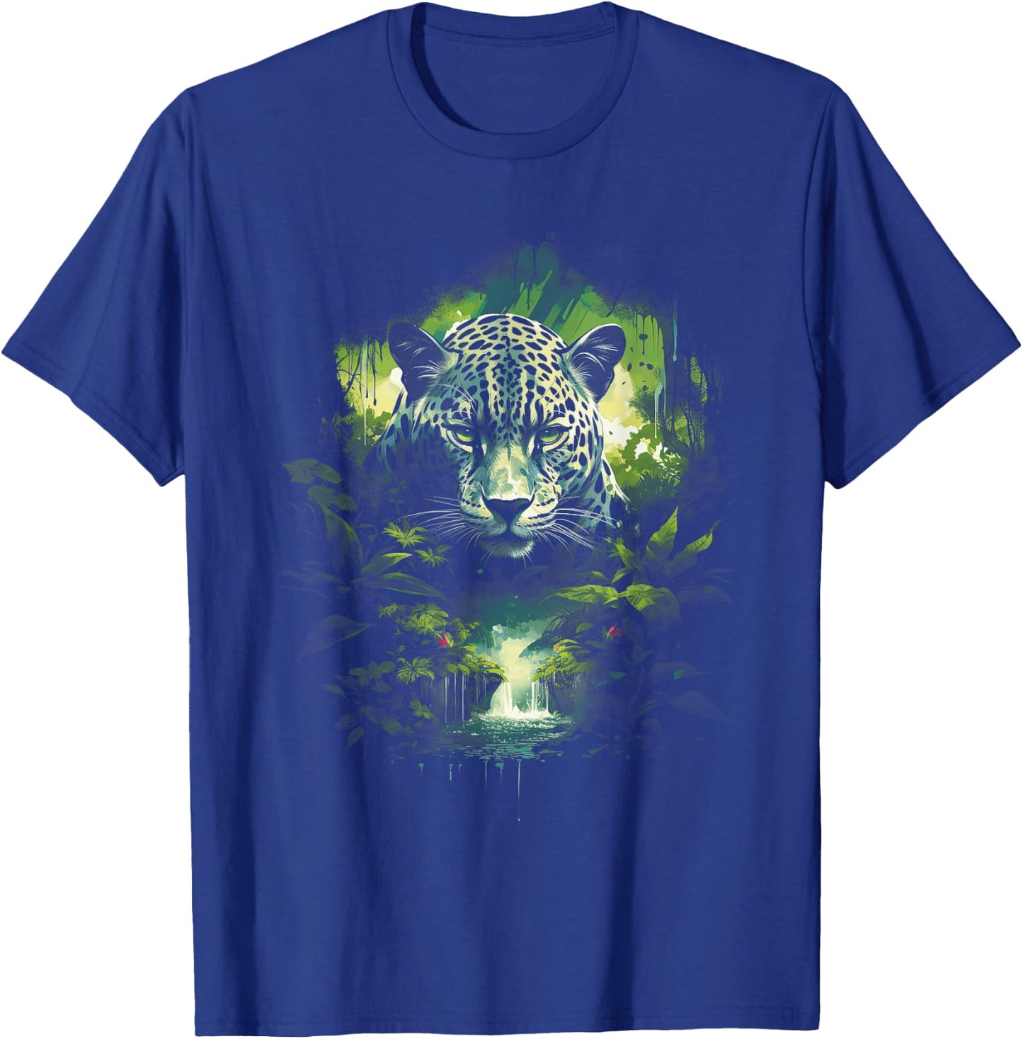 Majestic Jaguar Jungle Wildlife Illustration T-Shirt - T-Shirt | Royal
