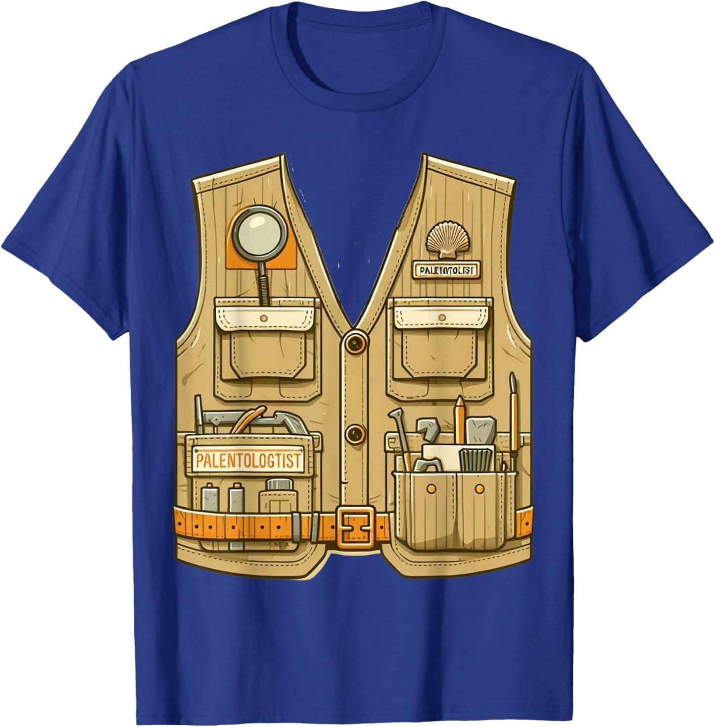 Adult Kids Halloween Paleontologist Dinosaur Hunter Costume T-Shirt - T-Shirt | Royal